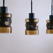 Set of 3 pendant lamps by Victor Bernt for Flygsfors, Sweden, 1960s