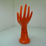 Vintage orange ceramic hand