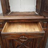Armoire deux corps haut en retrait style Louis XIII