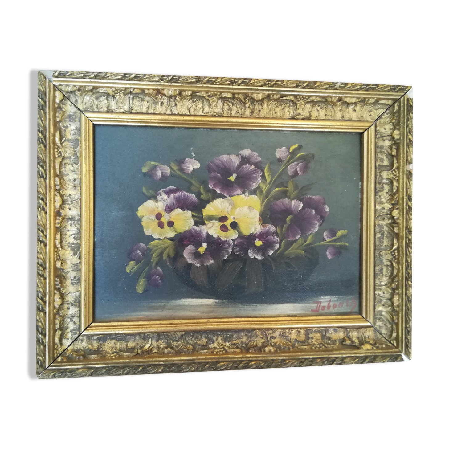 Old table with flowers