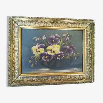 Ancien tableau avec des fleurs