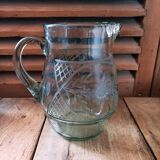 Pitcher in smoked chiseled glass