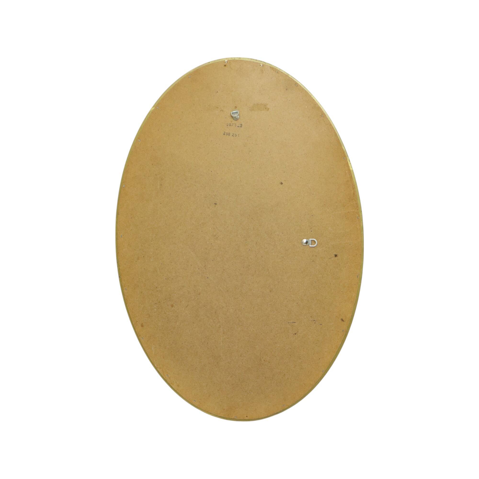 Hollywood Regency Golden Mirror Oval Deknudt Classic