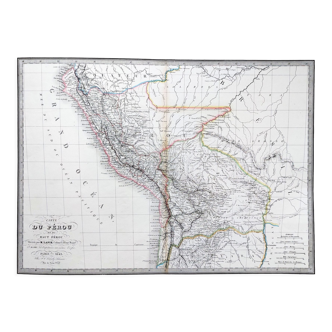 Old map of Peru - 1842