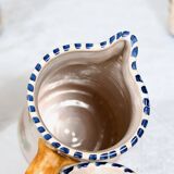 Service ancien grands mugs et carafe de Talavera en terre cuite émaillée