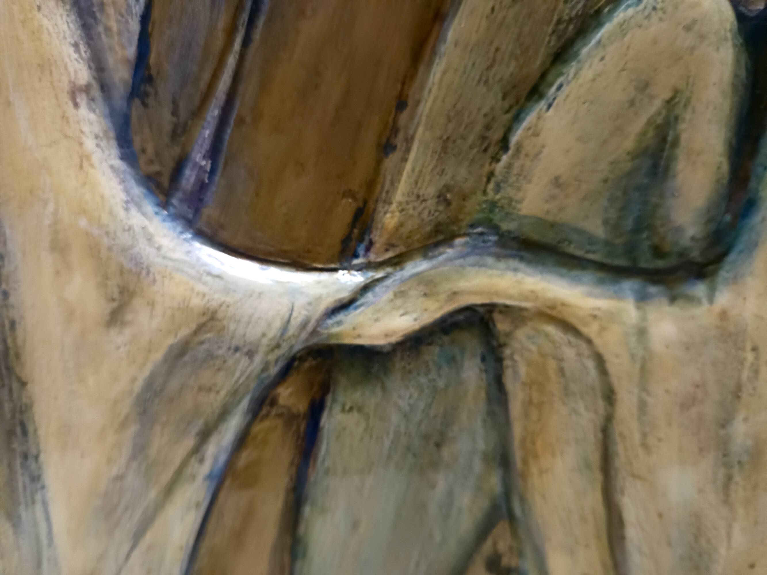 Holy Family Hand-Painted and Hand-Carved Beech Panel, Italy