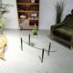 Table basse vintage 1950 verre métal et laiton