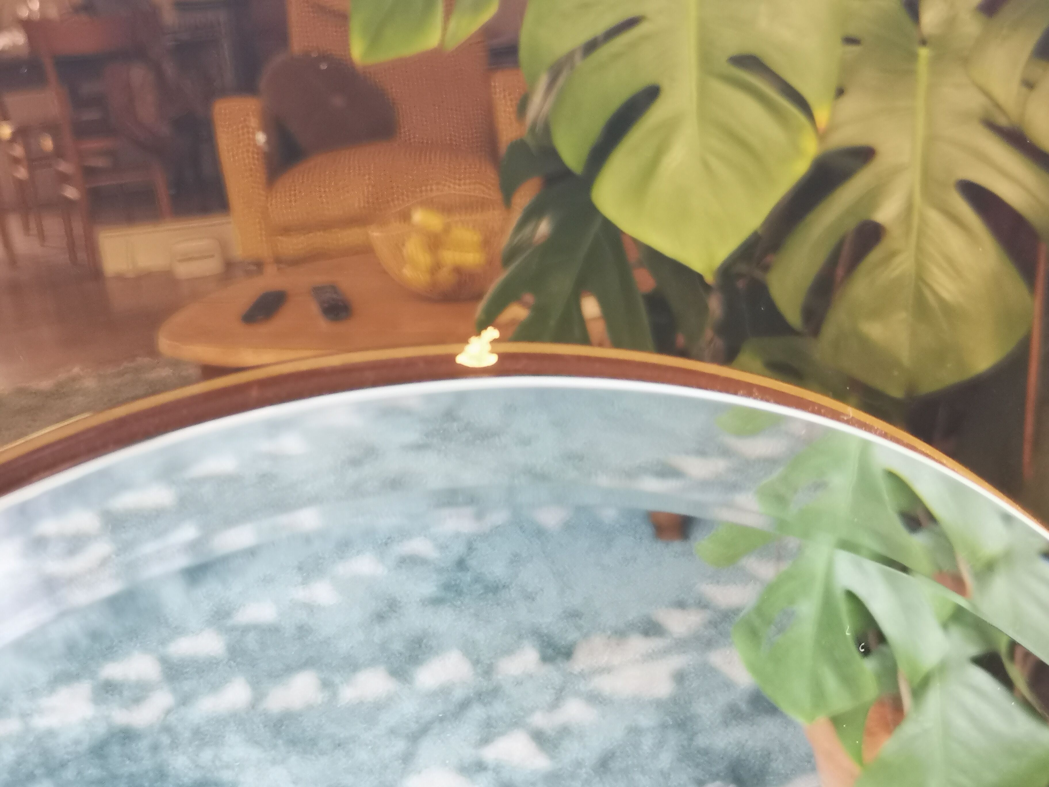 Smoked vintage bevelled mirror - 93x63cm