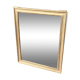 Old rectangular golden mirror baguette with beaded row