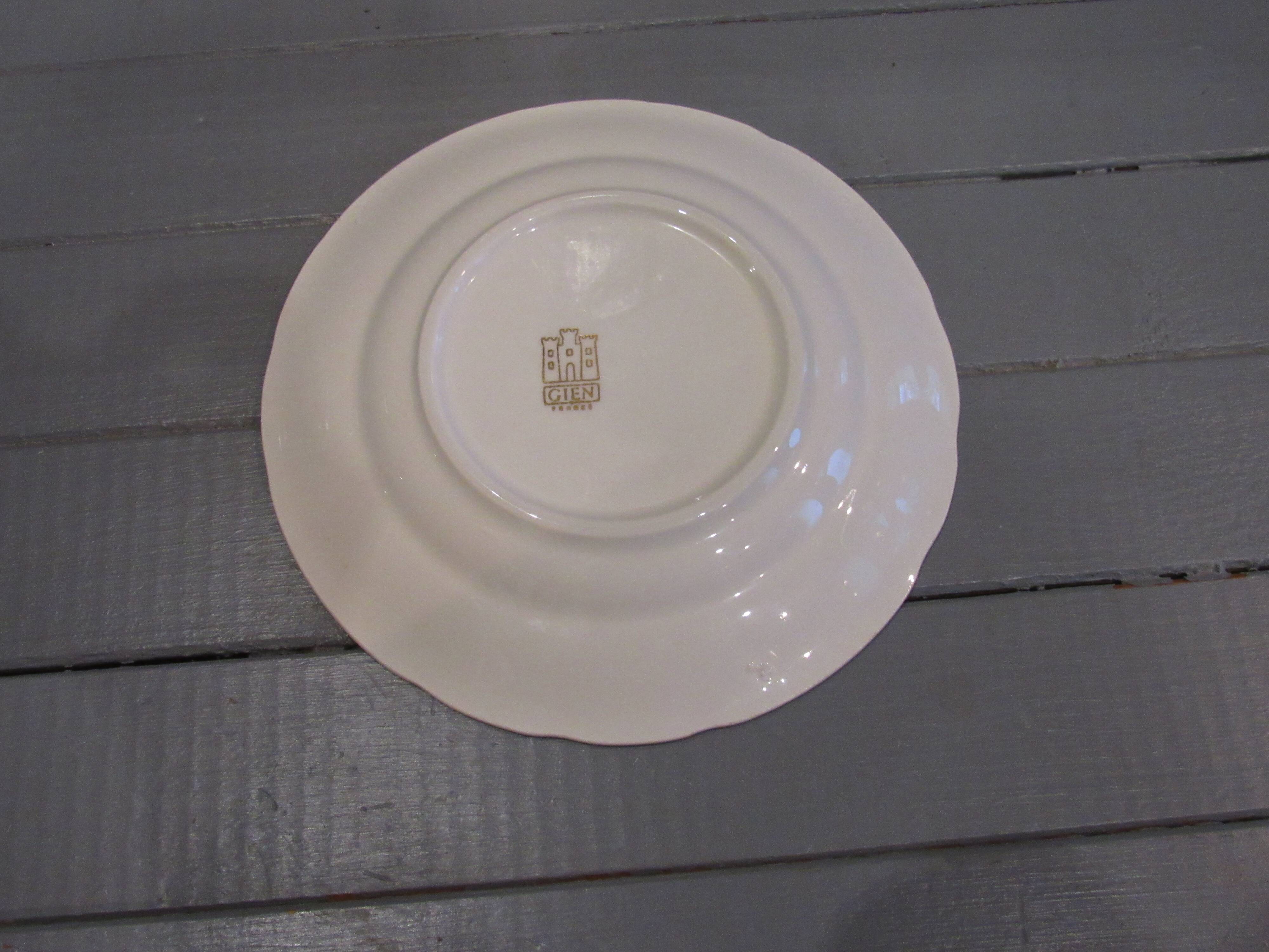 Set of 6 humorous plates on the Train Delarue-nouvellière Gien