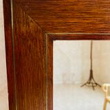 Rectangular mirror beveled ice, wooden frame