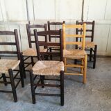 Set of six mulched chairs