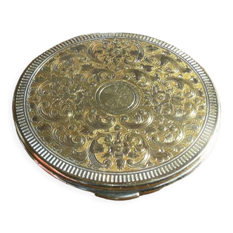 Old round kigu brass powder tray 60s