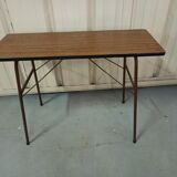 Folding table in formica brown console
