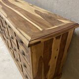 Transformed workshop furniture with 20 drawers.