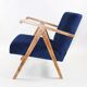 Fauteuils en velours bleu 1970