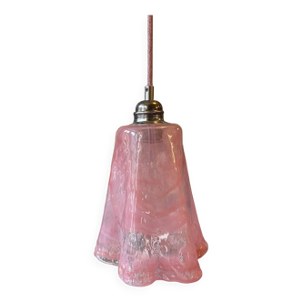 Marbled pink antique glass pendant light