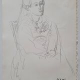 Drawing by Nagao Usui: portrait of a woman