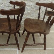 4 solid wood chairs in western style called "smockers chairs", in oak.