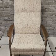 Vintage Scandinavian reclining armchair in curved wood – 1960s/70s