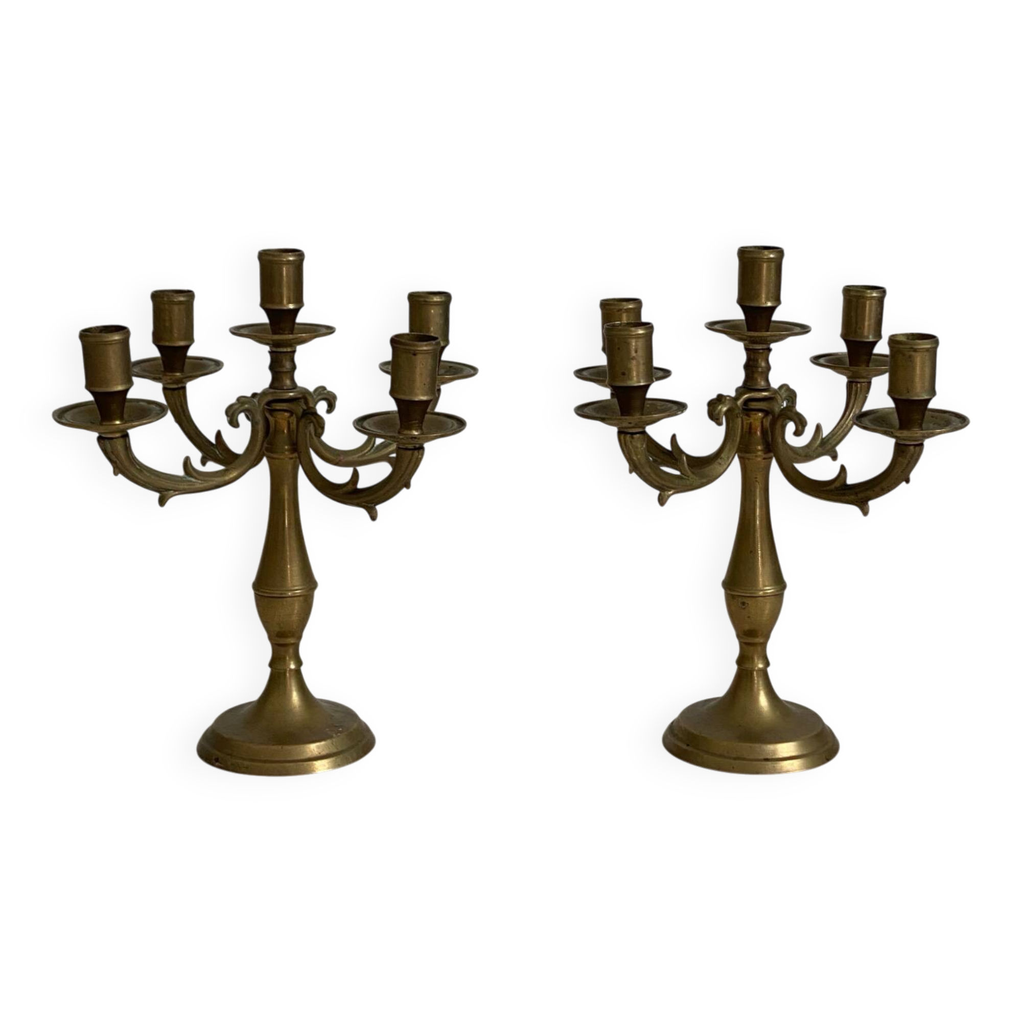 Pair of brass candlestick holders.