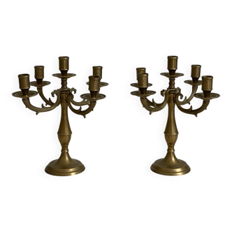 Pair of brass candlestick holders.