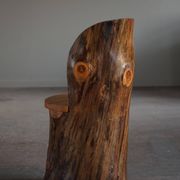 Modern primitive Swedish hand-carved pine stump chair, Wabi Sabi, 1960s