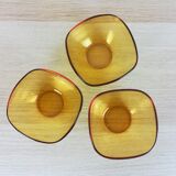 3 ramequins en verre ambré Vereco