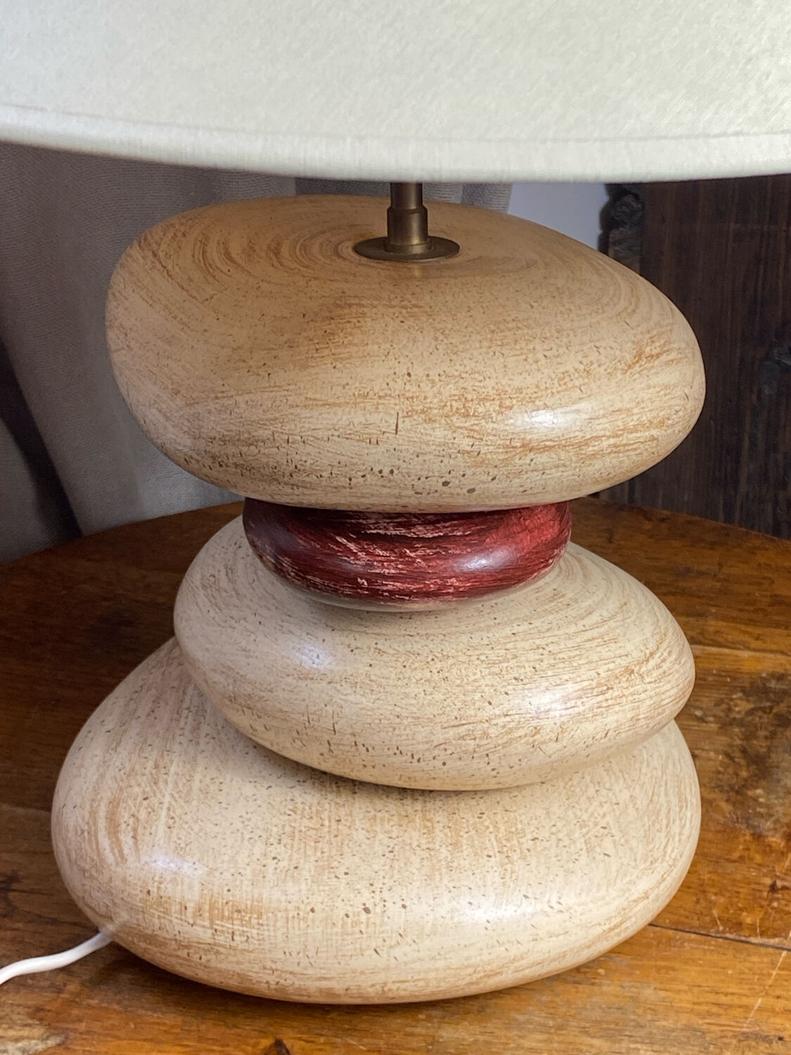 Pebble table lamp, adjustable shade, François Chatain