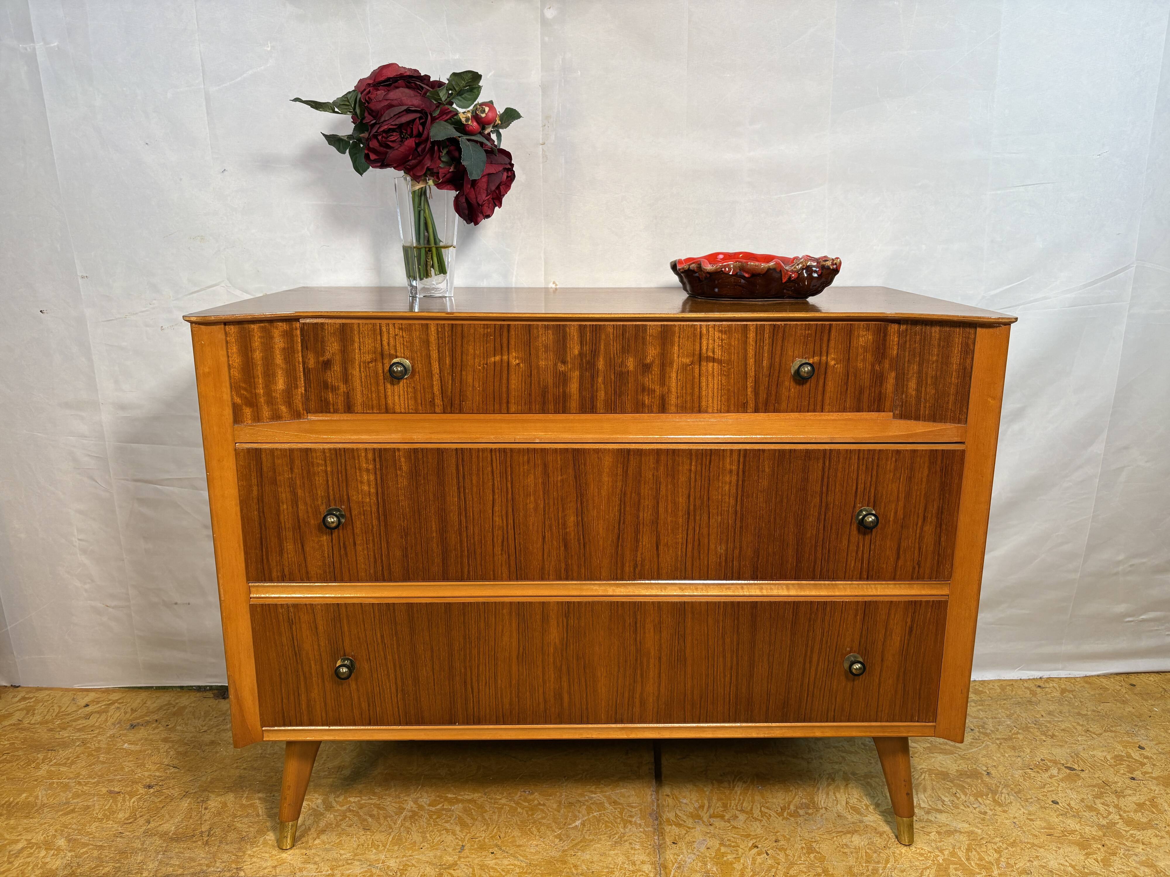 Mid Century Retro Teak Chest of Drawers by Austinsuite Circa 1960  A stunni