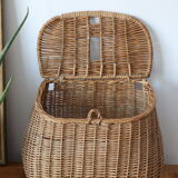 Old wicker fishing basket