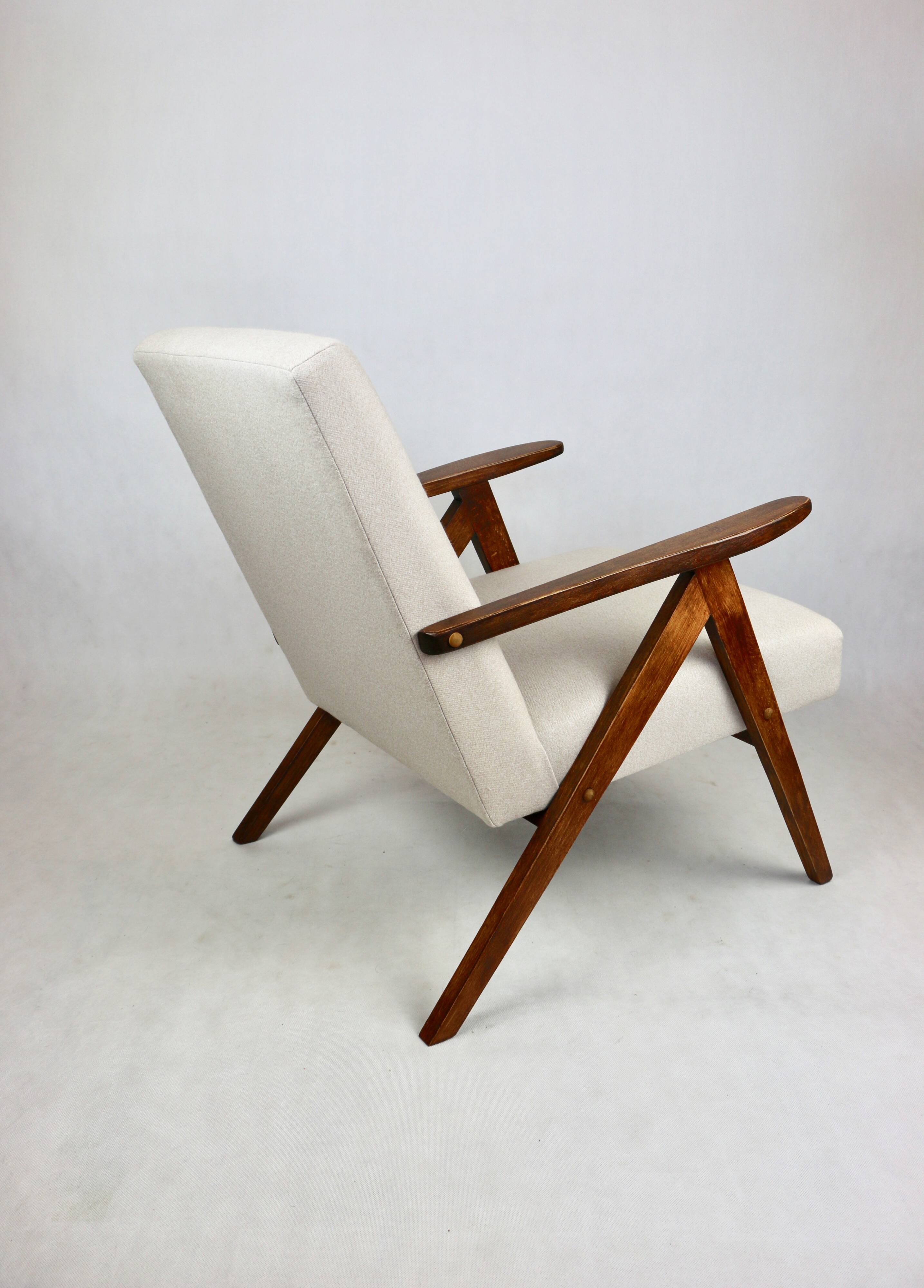 Fauteuil vintage Var- B-310 - laine beige
