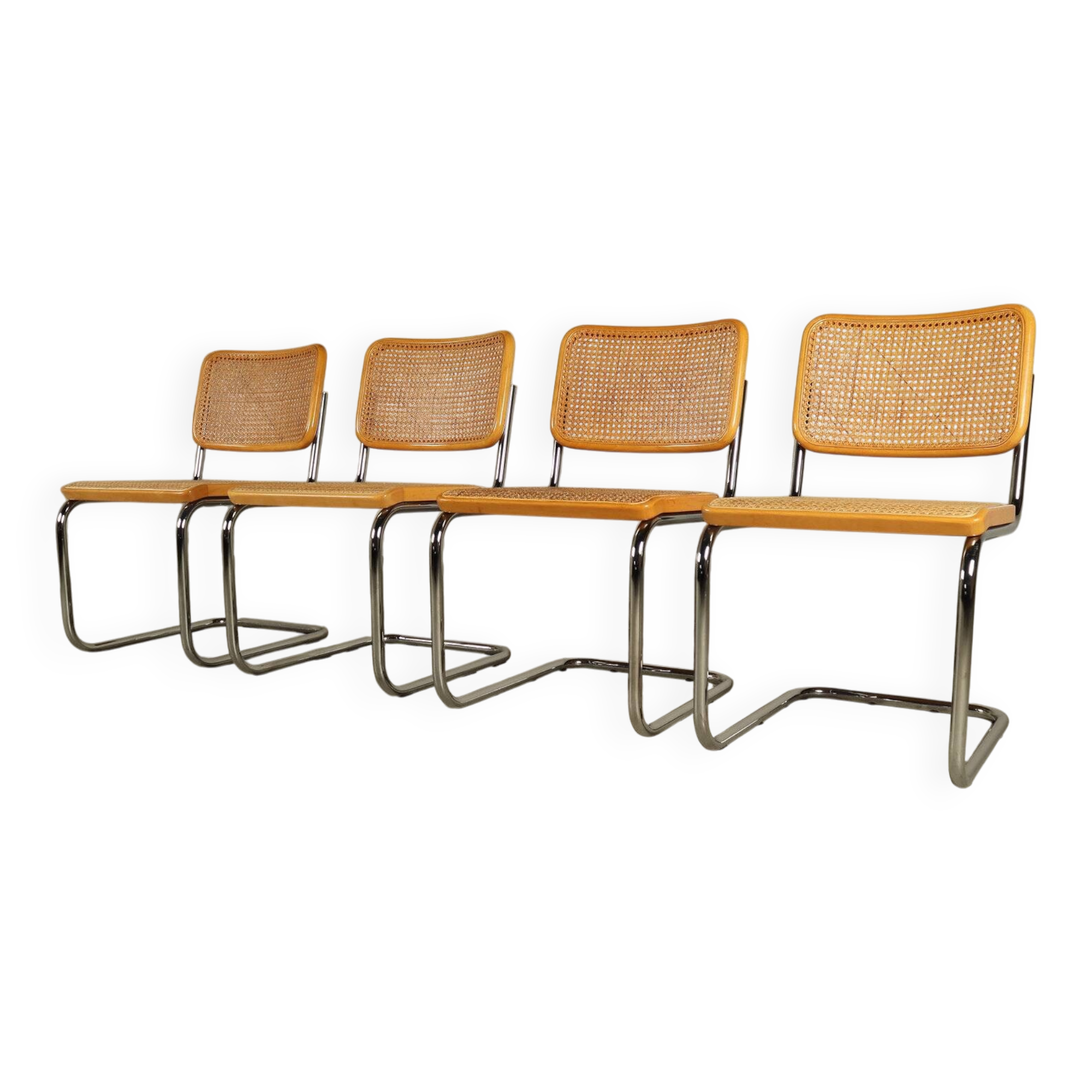 Set of four Thonet S32 chairs by Marcel Breuer, 1983