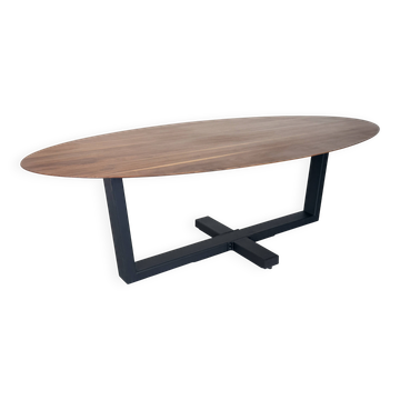 Oval Solid Walnut Dining Table 260x120 - Bert Plantagie