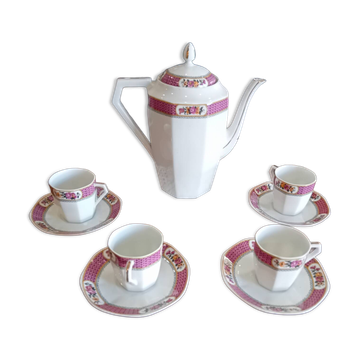 Ensemble service à café en porcelaine de Limoges
