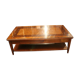 Large coffee table 2 drawers in solid walnut with decoration marked Directory style