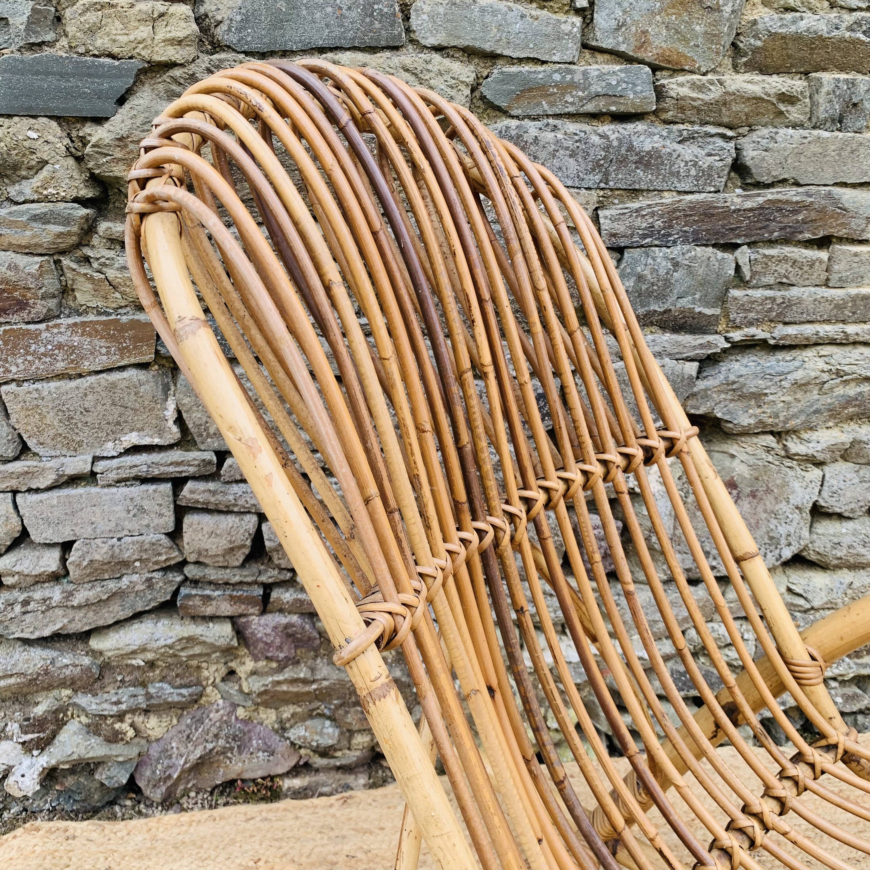 Pair of rattan rocking chairs by Rohe Noordwolde