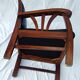 Paire de fauteuils style colonial bois et cuir de chèvre