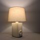 French sculpture lamp in white stone, 60s