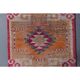 Vintage Turkish Hand-Knotted Wool Cotton Pink Runner Rug 94x358