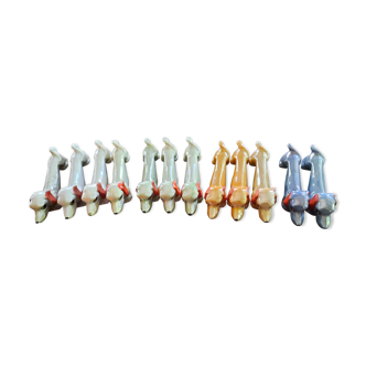 Set of 12 porcelain knife holders