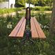 Antique double garden bench from the city of Paris in cast iron and wood
