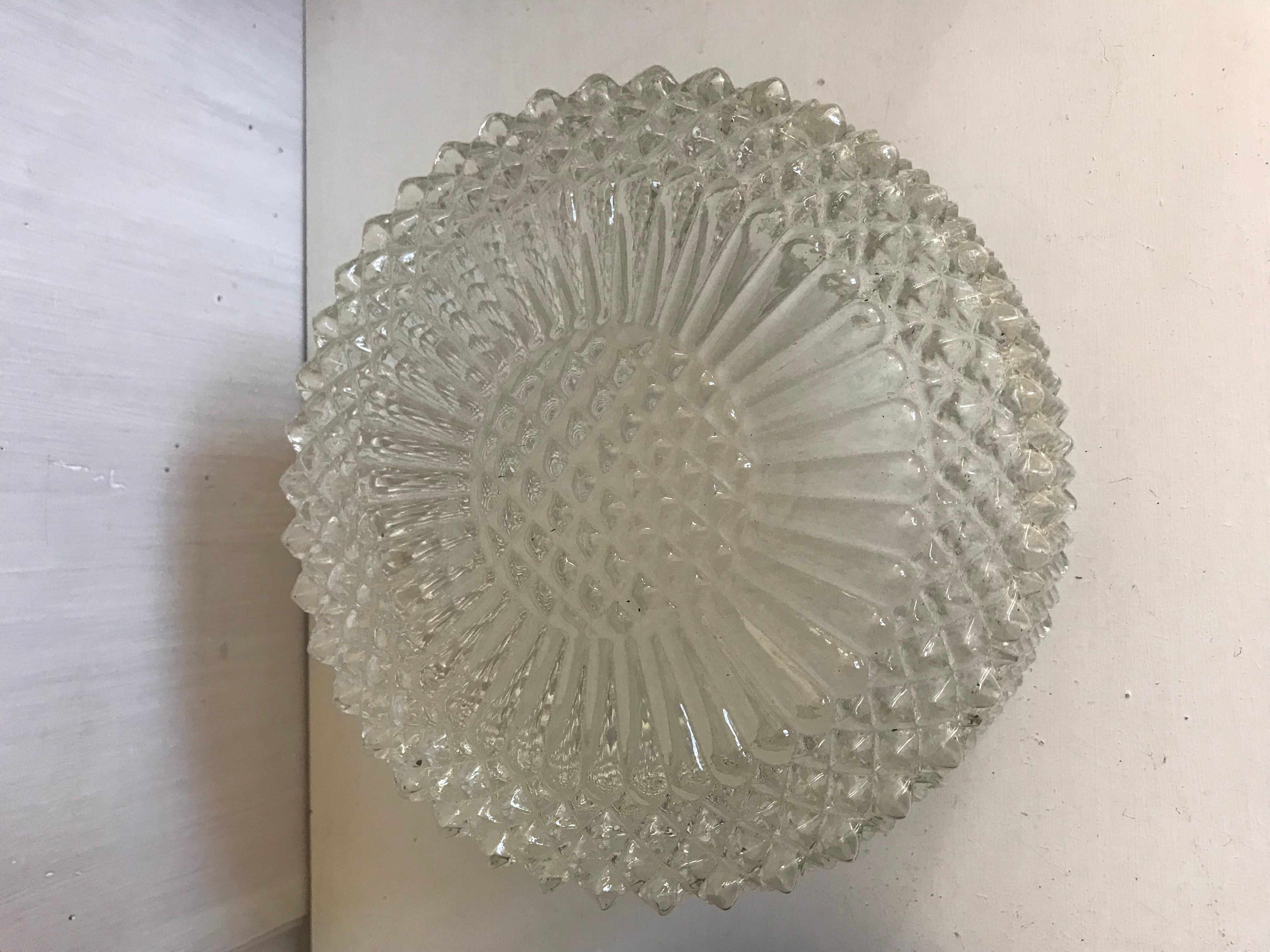 Glass ceiling light circa 1960