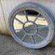 Large vintage gray cart wheel wooden wall mirror