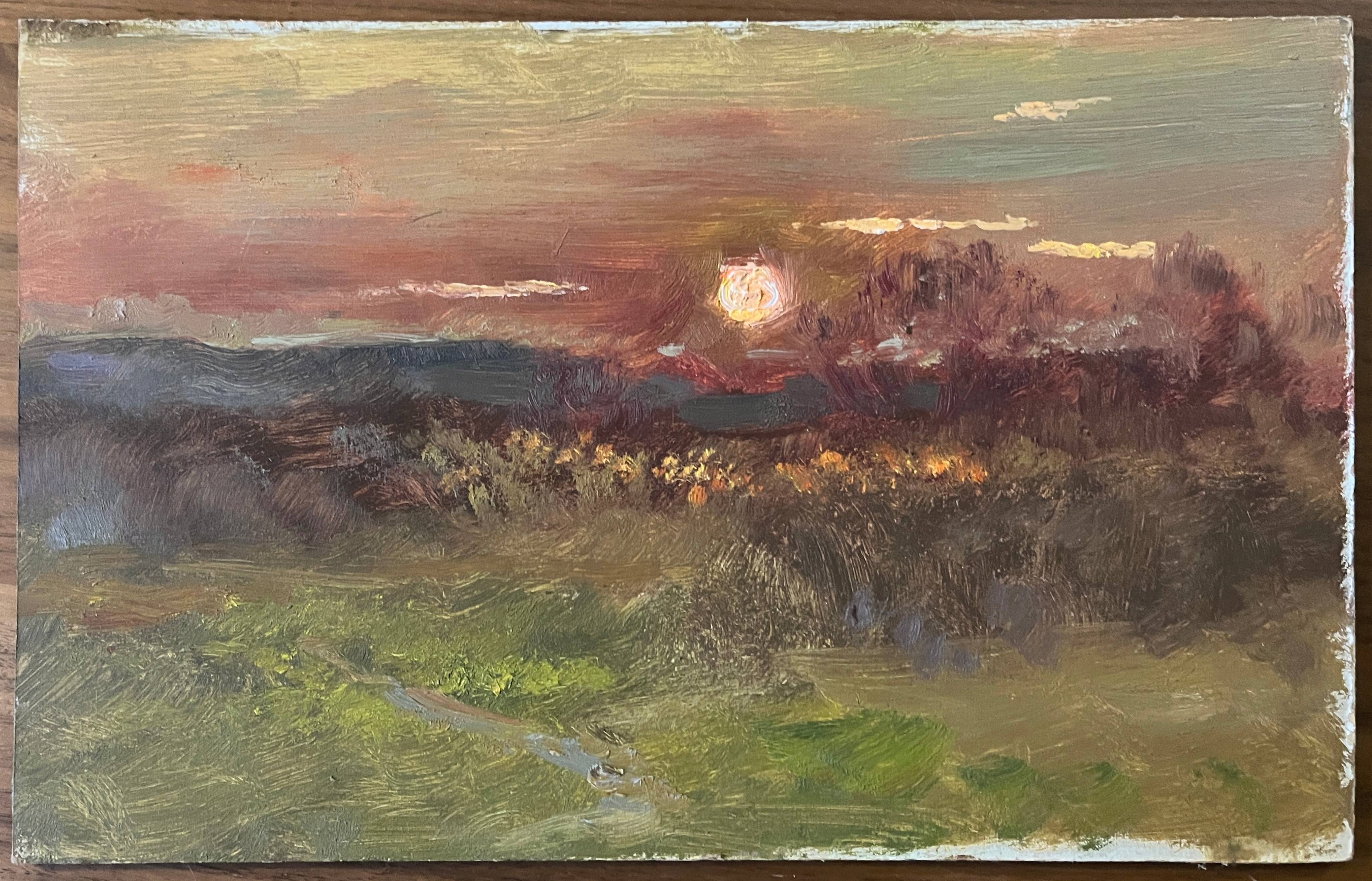 Hsp impressionist sunset landscape painting