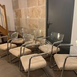 Set of 7 vintage space age plexi chairs