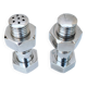 Salt shaker pepper mill silver metal bolt. vintage