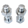 Salt shaker pepper mill silver metal bolt. vintage