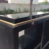 Pair of black lacquered bookcases