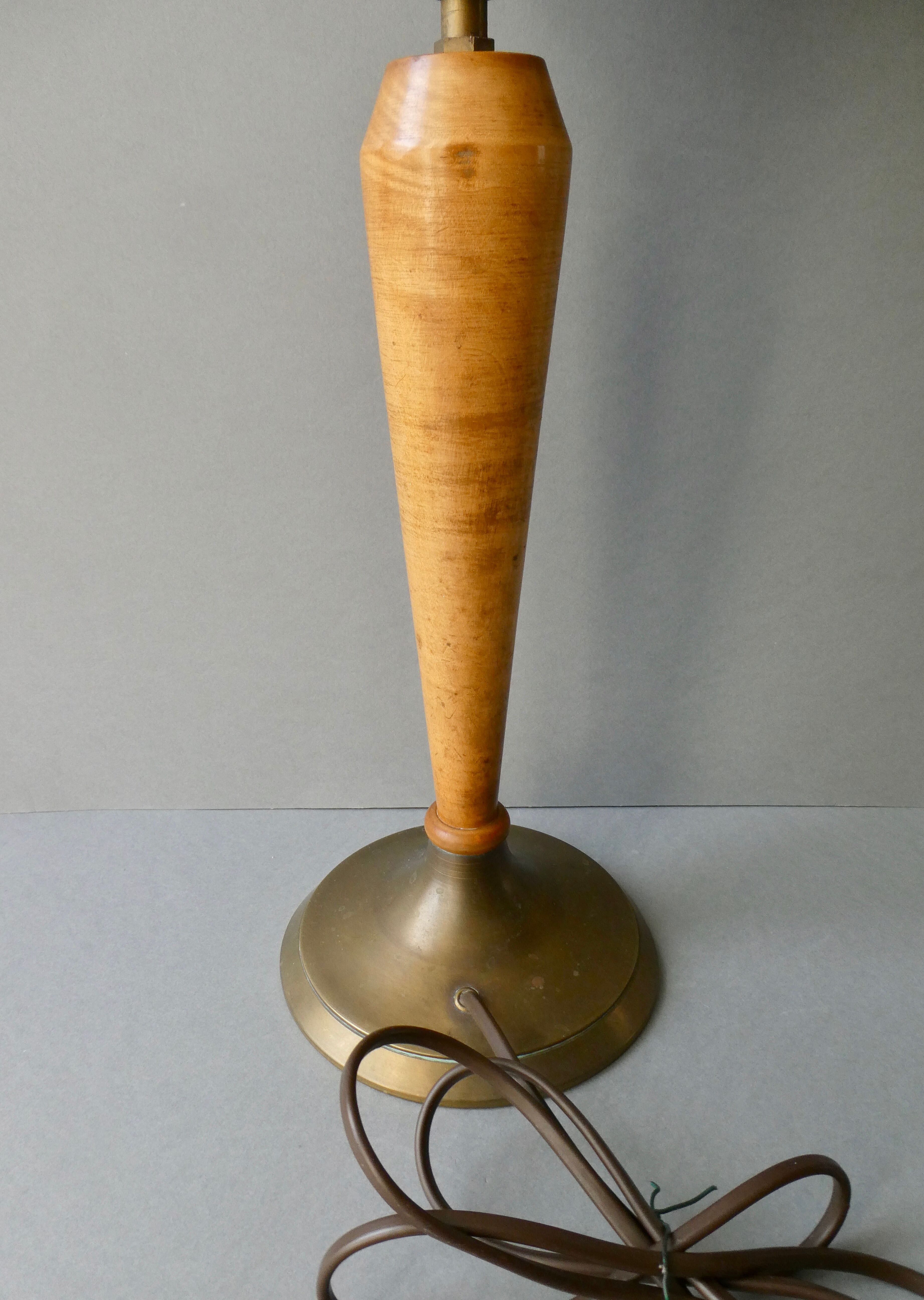 Lamp in wood, metal and opaline, Art Deco